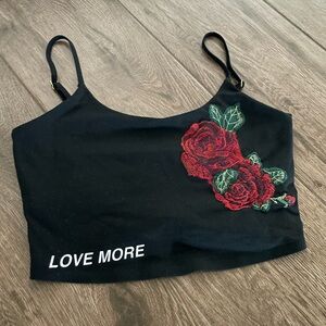 Spiritual Gangster Love More Embroidered Practice Cami